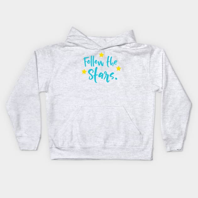 Follow The Stars, Shooting Star, Falling Star Kids Hoodie by Jelena Dunčević